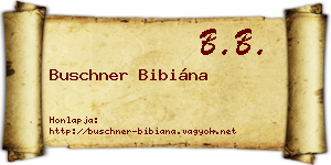 Buschner Bibiána névjegykártya